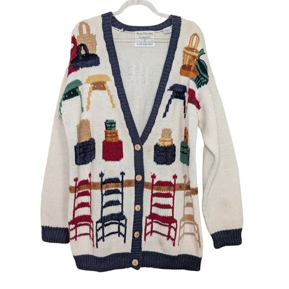 Marisa Christina Cardigan Womens Size Small Hand Knit Cottage Country Grandma - Picture 1 of 13